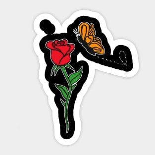 Rose and Butterfly Sticker